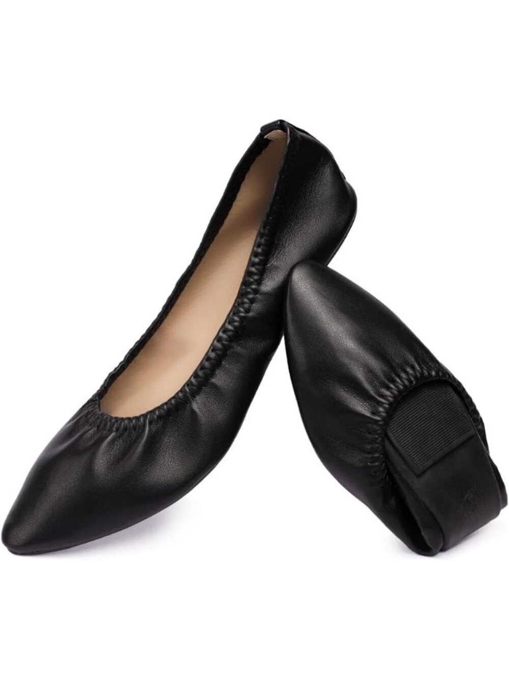 Women's Black Ballet Flat Slip On Flats Portable Classic Casual Dress Shoes